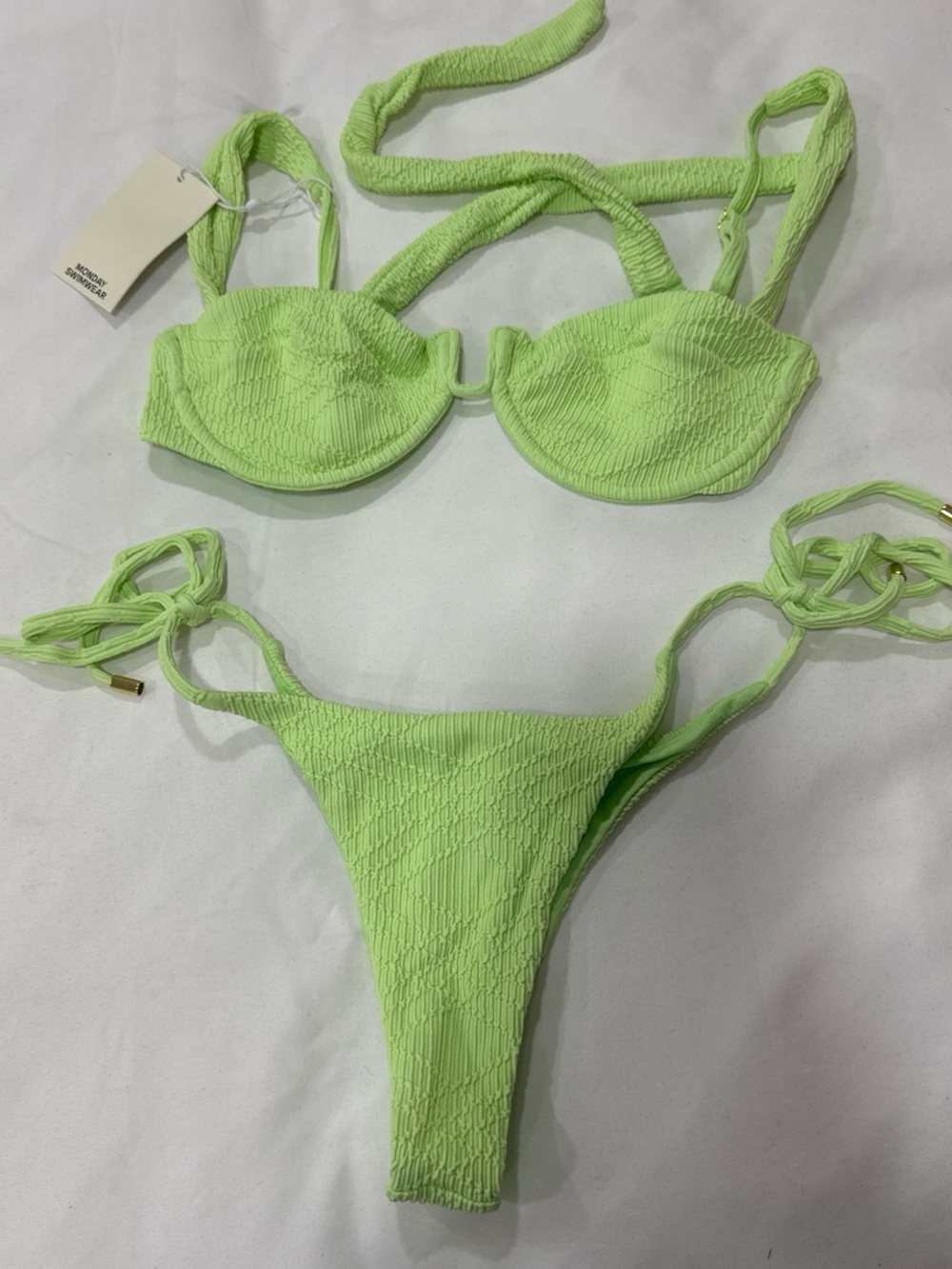 Monday Swimwear honeydew bikini set